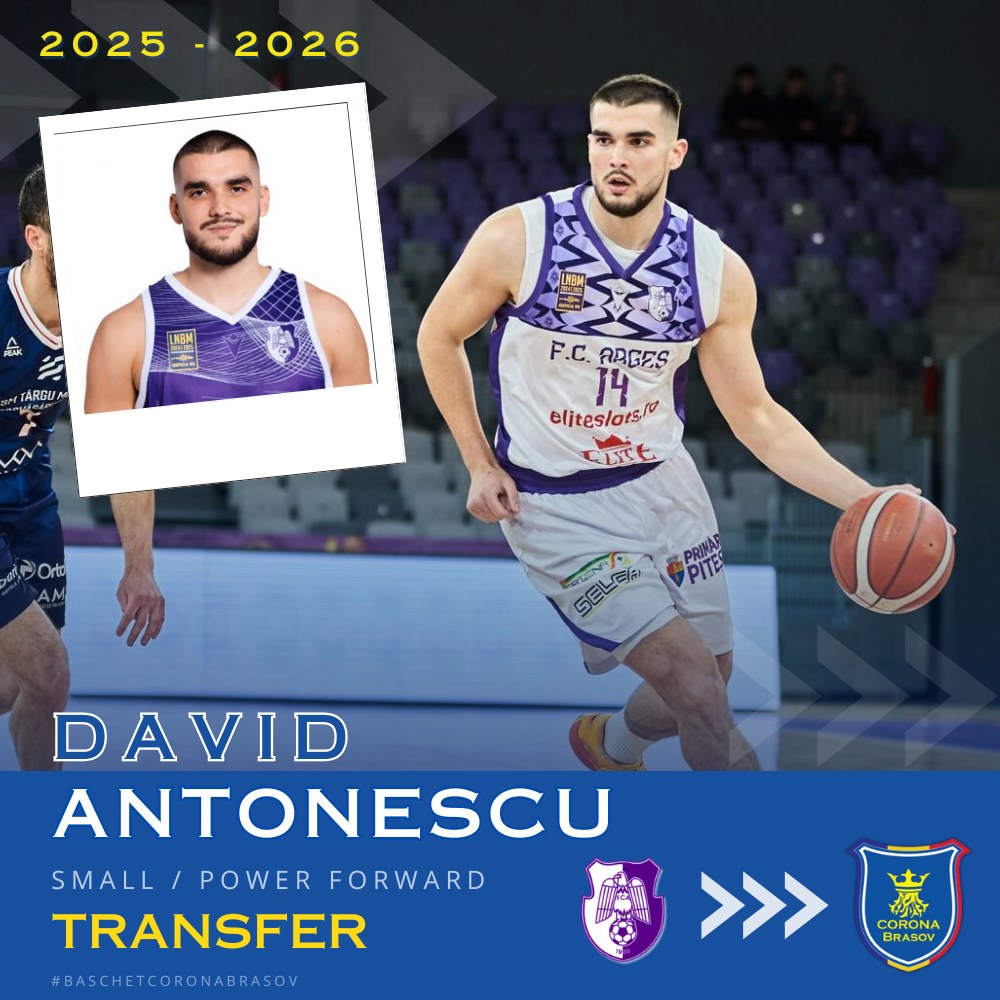CORONA BRAȘOV ÎL VA AVEA ALĂTURI ÎN SEZONUL 2025-2026 PE TÂNĂRUL BASCHETBALIST DAVID ANTONESCU!