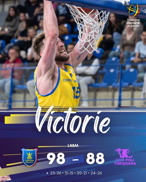 Baschetbaliștii CSM Corona Brașov obțin o nouă victorie pe teren propriu